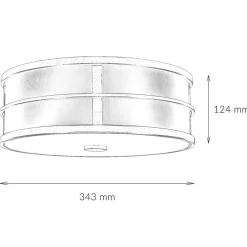Elstead Deckenleuchte SHOJI Creme Ø34cm Vintage Lampe Loft* Glaslampen|Designerlampen