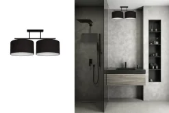 Belis Deckenleuchte Stoff blendarm Schwarz Weiß E27 L:70 cm* Bürolampen|Wohnzimmerlampen