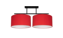 Discount Belis Deckenleuchte Stoff blendarm Schwarz Rot Weiß E27 70 cm