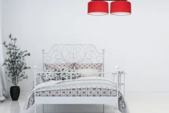 Discount Belis Deckenleuchte Stoff blendarm Schwarz Rot Weiß E27 70 cm