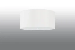 Sollux Deckenleuchte Stoff Glas Weiß Ø 50 cm blendarm 5x E27* Deckenleuchten|Bürolampen