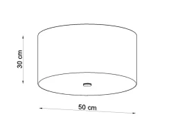 Sollux Deckenleuchte Stoff Glas Weiß Ø 50 cm blendarm 5x E27* Deckenleuchten|Bürolampen