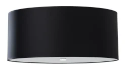 Best Sollux Deckenleuchte Stoff Glas Ø 70 cm H: 35 cm Schwarz