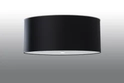 Best Sollux Deckenleuchte Stoff Glas Ø 70 cm H: 35 cm Schwarz