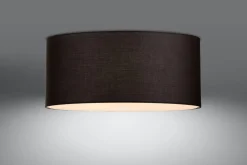 Best Sollux Deckenleuchte Stoff Glas Ø 70 cm H: 35 cm Schwarz
