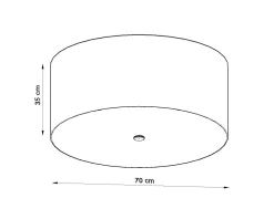 Best Sollux Deckenleuchte Stoff Glas Ø 70 cm H: 35 cm Schwarz