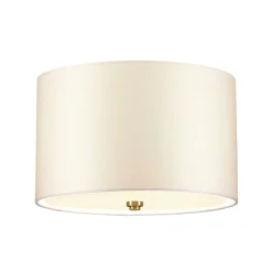 New Elstead Deckenleuchte Stoff rund in Creme Messing antik