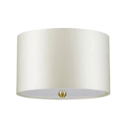 New Elstead Deckenleuchte Stoff rund in Creme Messing antik