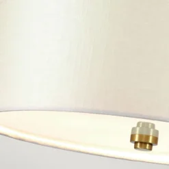 New Elstead Deckenleuchte Stoff rund in Creme Messing antik