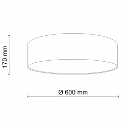 TK Lighting Deckenleuchte Stoff rund Ø 60 cm Grün blendarm* Deckenleuchten|Flurlampen