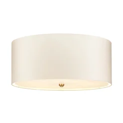 Elstead Deckenleuchte Stoff Schirm in Creme Messing rund Ø56cm* Deckenleuchten|Bürolampen