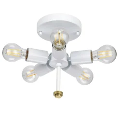 Elstead Deckenleuchte Stoff Schirm in Creme Messing rund Ø56cm* Deckenleuchten|Bürolampen