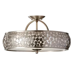 Elstead Deckenleuchte TAKARA Stahl gebürstet Ø50cm Lampe* Deckenleuchten|Flurlampen