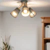 TK Lighting Deckenleuchte VAIO Grau 3-flmg Holz Stoff* Schlafzimmer Lampen|Lampen Aus Aller Welt