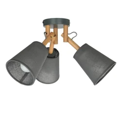 TK Lighting Deckenleuchte VAIO Grau 3-flmg Holz Stoff* Schlafzimmer Lampen|Lampen Aus Aller Welt