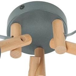 TK Lighting Deckenleuchte VAIO Grau 3-flmg Holz Stoff* Schlafzimmer Lampen|Lampen Aus Aller Welt