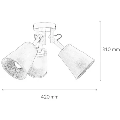 TK Lighting Deckenleuchte VAIO Grau 3-flmg Holz Stoff* Schlafzimmer Lampen|Lampen Aus Aller Welt