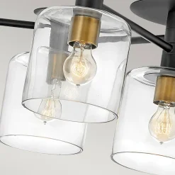 Elstead Deckenleuchte verstellbar B: 80-144 cm groß Metall glas* Deckenleuchten|Badezimmer Lampe