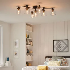 Elstead Deckenleuchte verstellbar B: 80-144 cm groß Metall glas* Deckenleuchten|Badezimmer Lampe