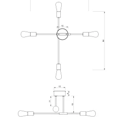 Hot Luminex Deckenleuchte Vintage Metall Schwarz Gold AQIB