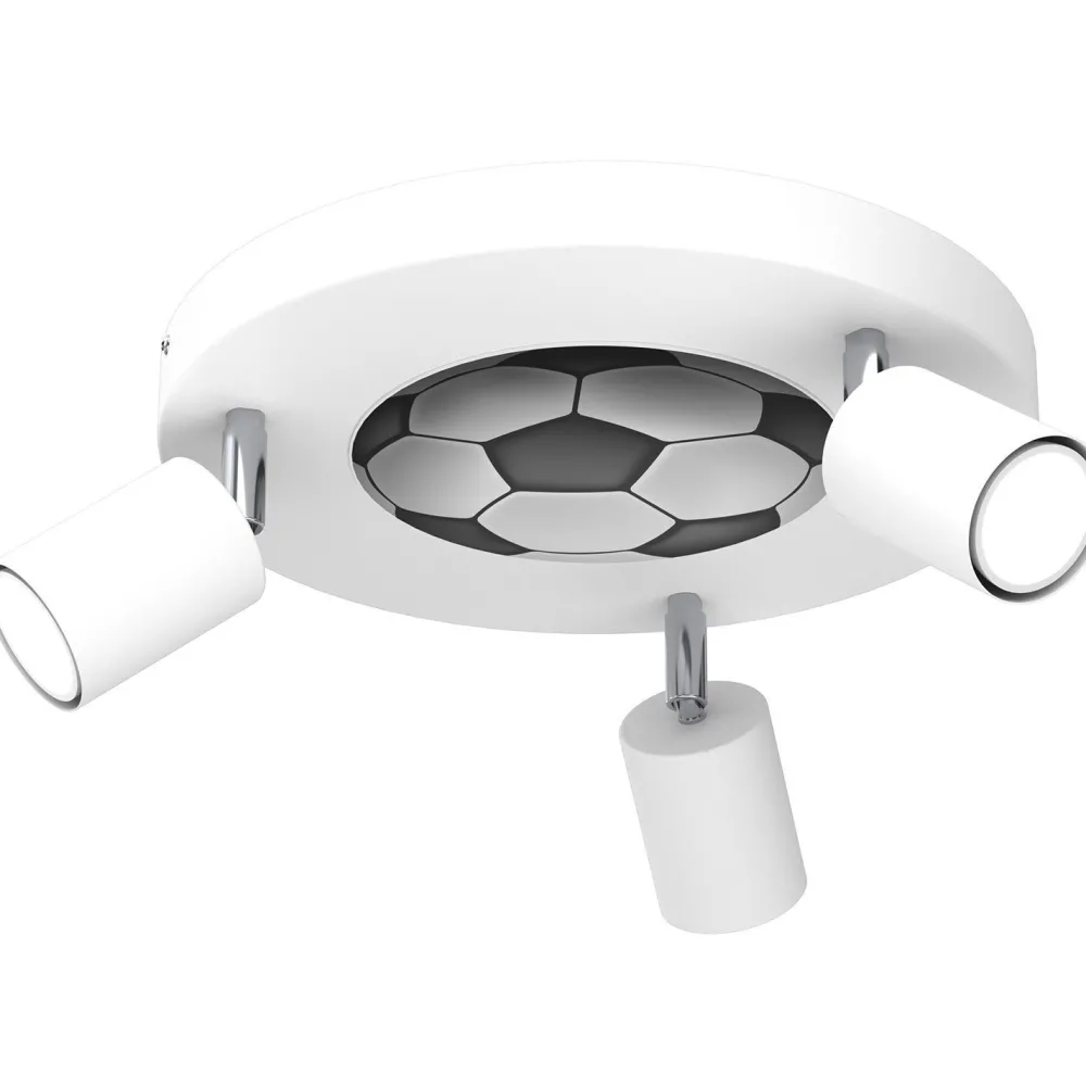 New Luminex Deckenleuchte Weiß Ø 30 cm schwenkbar Metall 3x GU10 Kinder