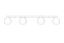 Discount Sollux Deckenleuchte Weiß 88 cm lang Glas Metall 4-flammig G9