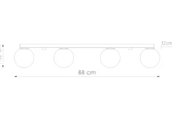 Discount Sollux Deckenleuchte Weiß 88 cm lang Glas Metall 4-flammig G9