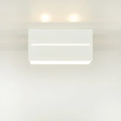 Sollux Deckenleuchte Weiß Aluminium L:20cm eckig Modern 2x G9* Deckenleuchten|Flurlampen