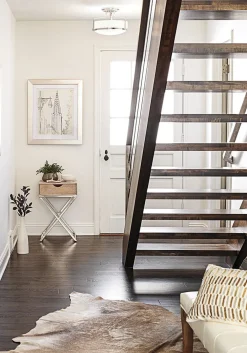 Elstead Deckenleuchte Weiß Chrom Glasschirm Jugendstil* Deckenleuchten|Flurlampen