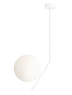 ALDEX Deckenleuchte Weiß Glas Metall E27 Kugel L:28 cm* Deckenleuchten|Badezimmer Lampe