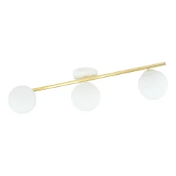 Emibig Deckenleuchte Weiß Gold 80 cm 3-flammig LUISELLA* Deckenleuchten|Flurlampen