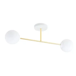 Emibig Deckenleuchte Weiß Gold 2-flammig 55 cm E14 ANNETTA