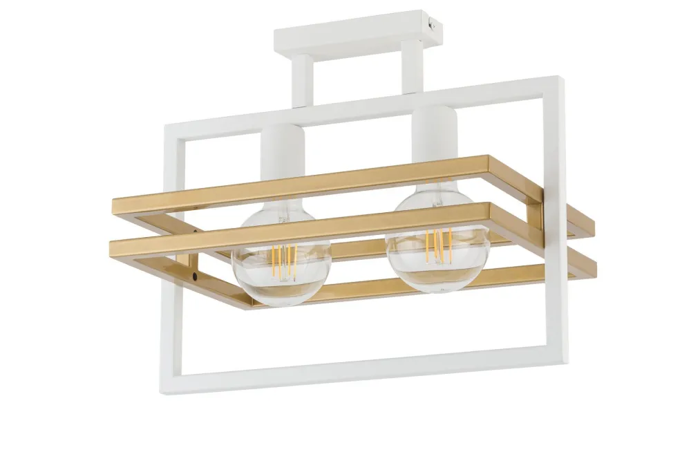 Sale Sigma Deckenleuchte Weiß Gold Metall E27 40,5 cm lang elegant