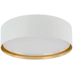 TK Lighting Deckenleuchte Weiß Gold rund Ø 60 cm wohnlich Stoff* Deckenleuchten|Flurlampen