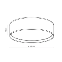 TK Lighting Deckenleuchte Weiß Gold rund Ø 60 cm wohnlich Stoff* Deckenleuchten|Flurlampen