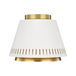 Elstead Deckenleuchte Weiß Messing Ø28cm Metall Retro Design* Deckenleuchten|Flurlampen