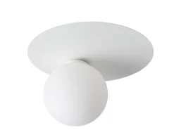 Sigma Deckenleuchte Weiß Metall Glas blendarm G9 Ø14 cm rund* Deckenleuchten|Flurlampen