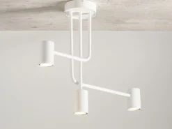 Sigma Deckenleuchte Weiß Metall GU10 3-flammig akzentuiert* Deckenleuchten|Moderne Lampen