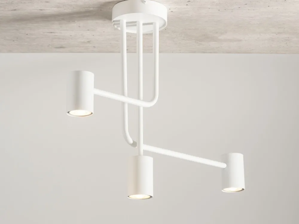 Sigma Deckenleuchte Weiß Metall GU10 3-flammig akzentuiert* Deckenleuchten|Moderne Lampen