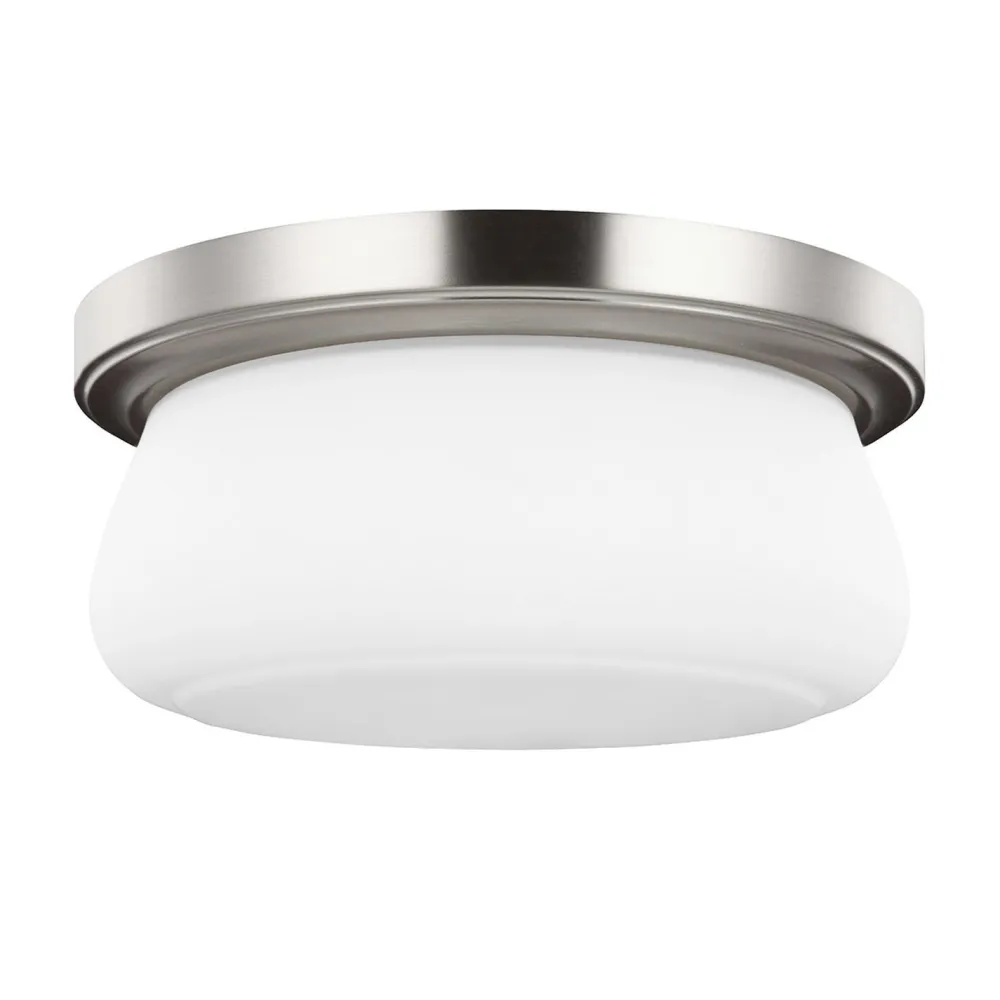 Elstead Deckenleuchte Weiß Nickel rund Ø33cm Metall Glas* Deckenleuchten|Flurlampen