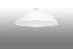 Best Sollux Deckenleuchte Weiß Stoff Glas rund Ø 70 cm blendarm