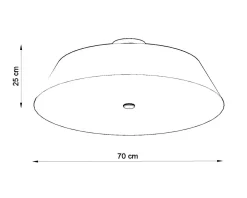 Best Sollux Deckenleuchte Weiß Stoff Glas rund Ø 70 cm blendarm