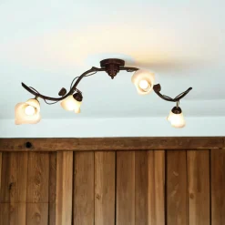 Clearance Lamkur Deckenleuchte Wohnzimmer Shabby Braun Floral