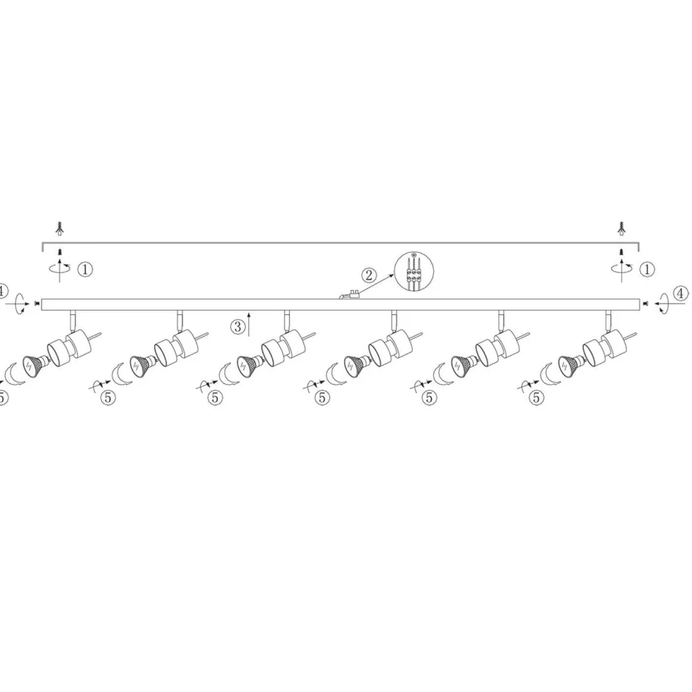 Steinhauer Deckenspot beweglich Metall 134 cm inkl. GU10 6-flmg* Wohnzimmerlampen|Metall Lampen