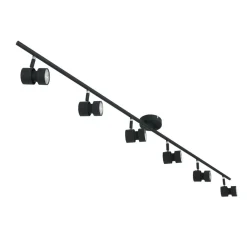 Steinhauer Deckenspot beweglich Schwarz 134 cm inkl. GU10 6-flmg* Wohnzimmerlampen|Metall Lampen