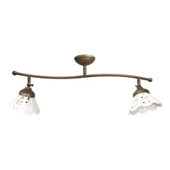 Giovanni Battista Deckenspot 2-flammig B: 69 cm Messing Keramik schwenkbar* Spots|Badezimmer Lampe