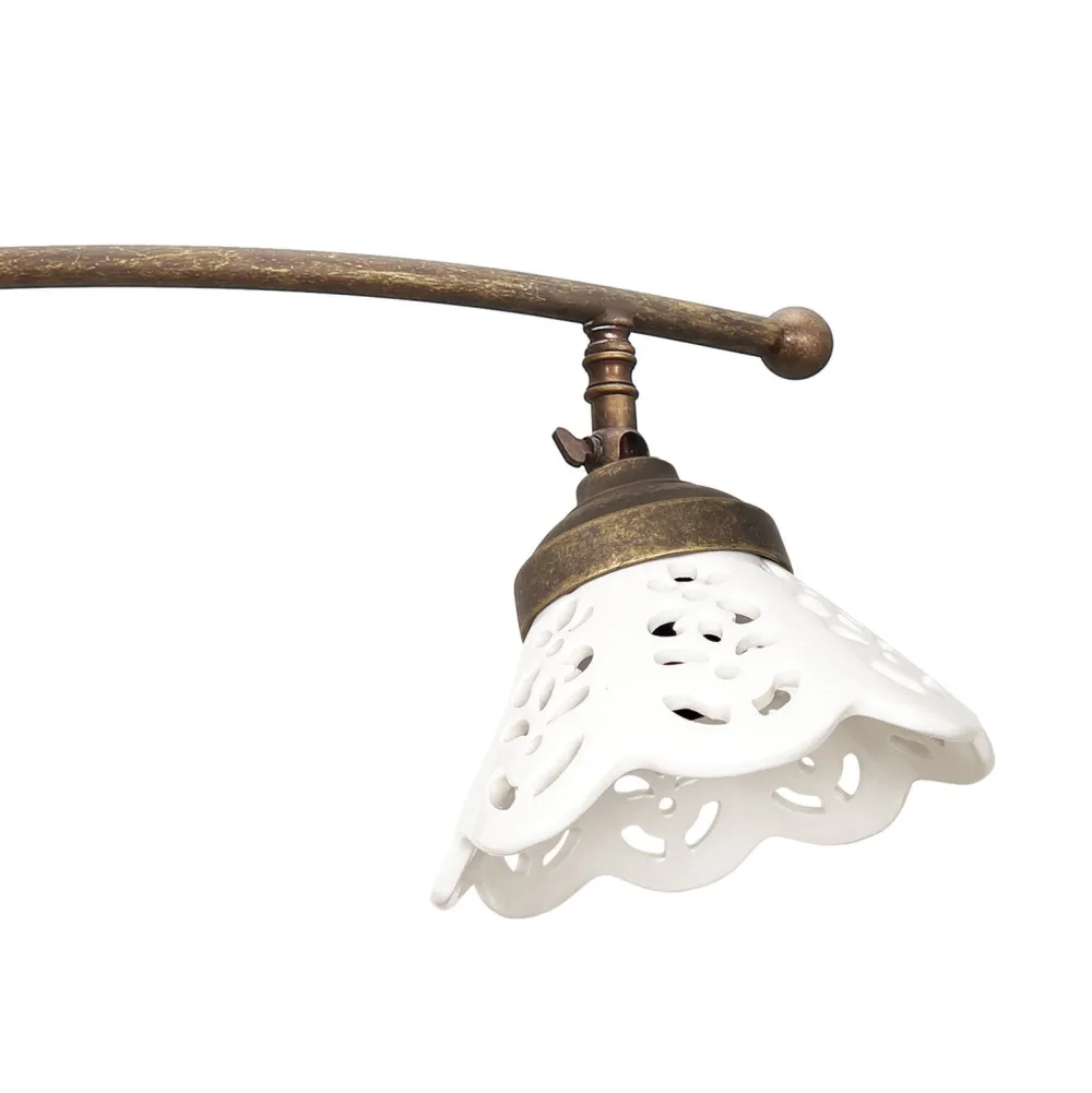 Giovanni Battista Deckenspot 2-flammig B: 69 cm Messing Keramik schwenkbar* Spots|Badezimmer Lampe