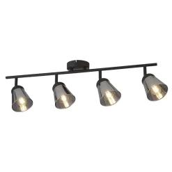 Searchlight Deckenspot 4-flammig B: 83 cm Schwarz Rauchgrau E14* Deckenleuchten|Flurlampen