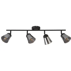 Searchlight Deckenspot 4-flammig B: 83 cm Schwarz Rauchgrau E14* Deckenleuchten|Flurlampen