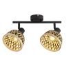 Clearance Searchlight Deckenspot 2-flammig E14 Schwarz Natur Bambus Holz Metall